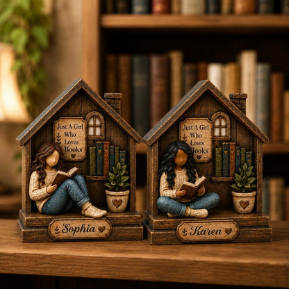 Personalized Book Lover Wooden Block Decor
