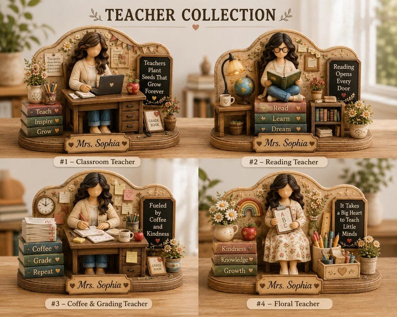 Personalized Teacher Wooden Block Decor