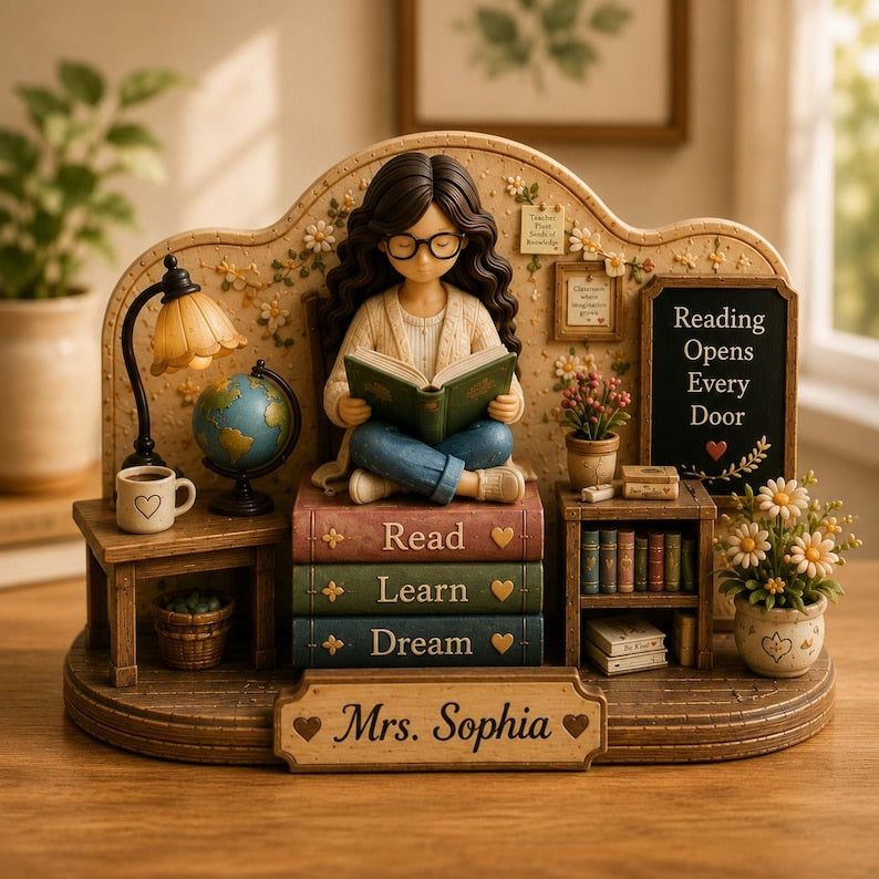 Personalized Teacher Wooden Block Decor