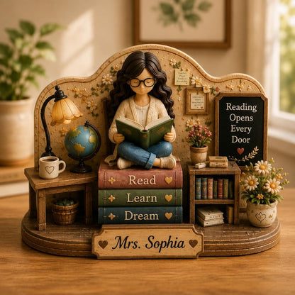 Personalized Teacher Wooden Block Decor