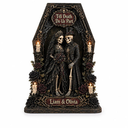 Personalized Skeleton Couple Wooden Block