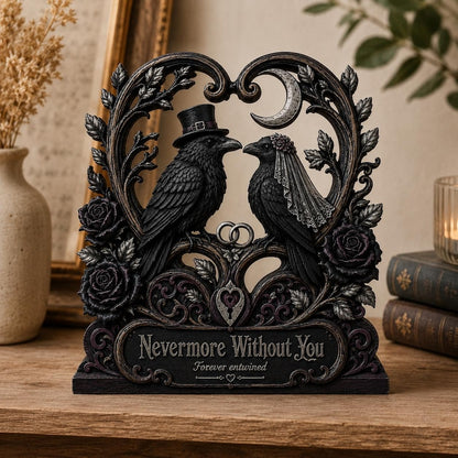 Personalized Raven Couple Wooden Sign