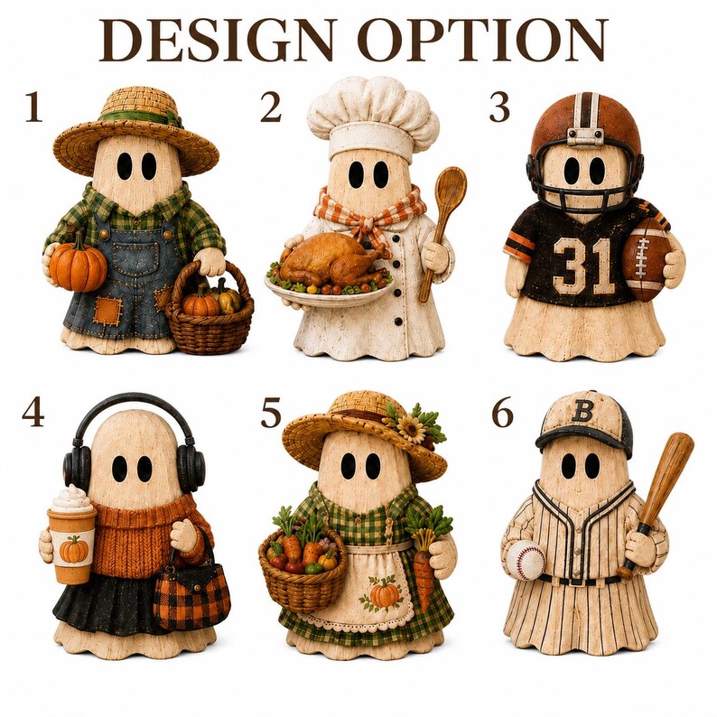 Halloween Ghost Wooden Block Shelf Decor