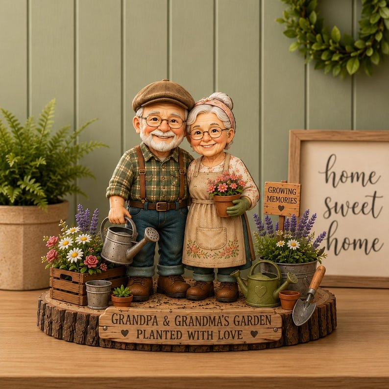 Personalized Grandparents Garden Wooden Block