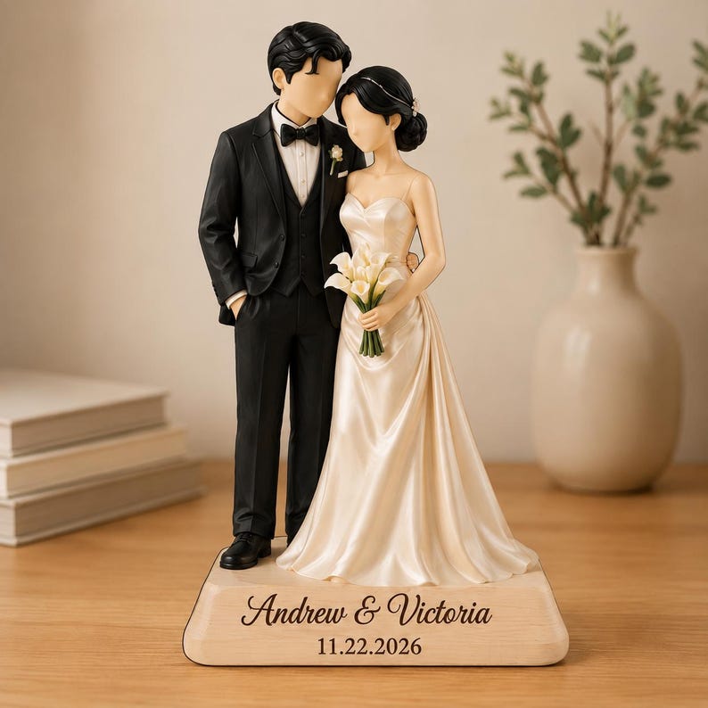 Personalized Wedding Couple Wooden Block Gift