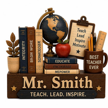 Custom Teacher Desk Name Wooden Block