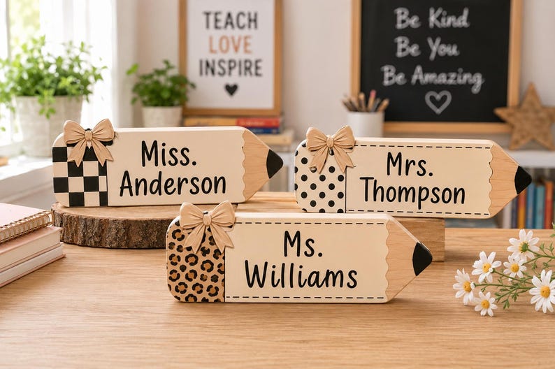 Personalized Teacher Pencil Wooden Block