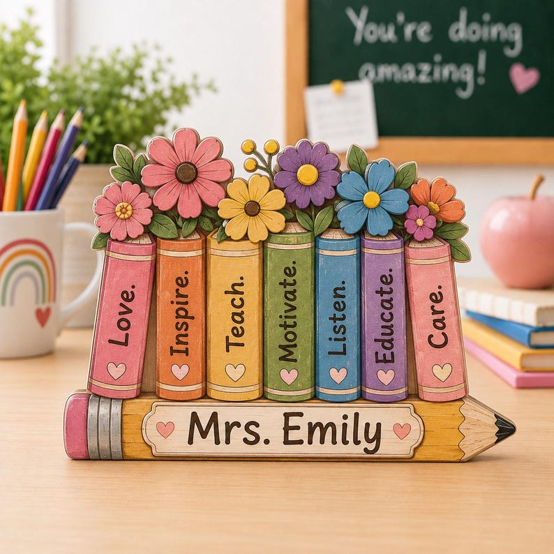 Personalized Teacher Pencil Wooden Block