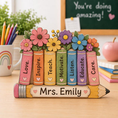 Personalized Teacher Pencil Wooden Block