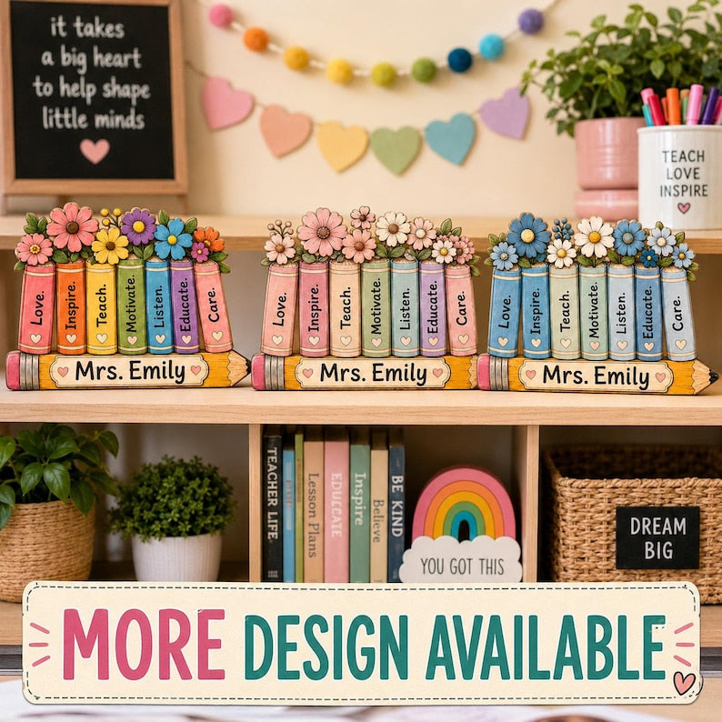 Personalized Teacher Pencil Wooden Block
