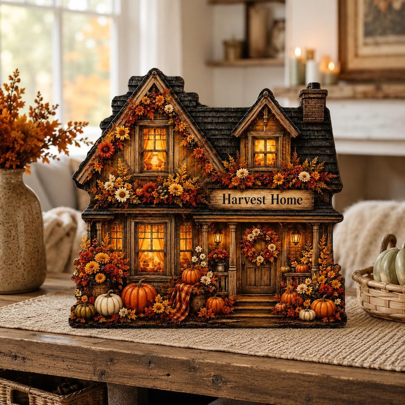 Custom Beach Bookstore Wooden Block Decor