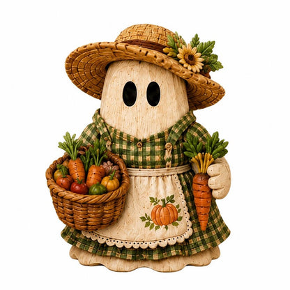 Halloween Ghost Wooden Block Shelf Decor